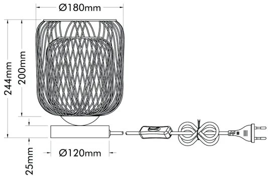 Lampă de masă Globo 15965T DICHTI 1xE27/40W/230V