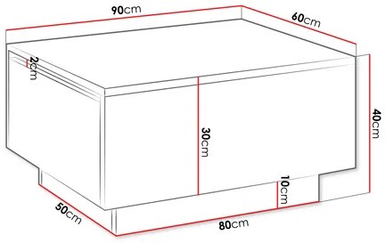 Măsuță cafea Nasonat 90 x 60 (marmură alb) (cu sp. depozitare). 1103744