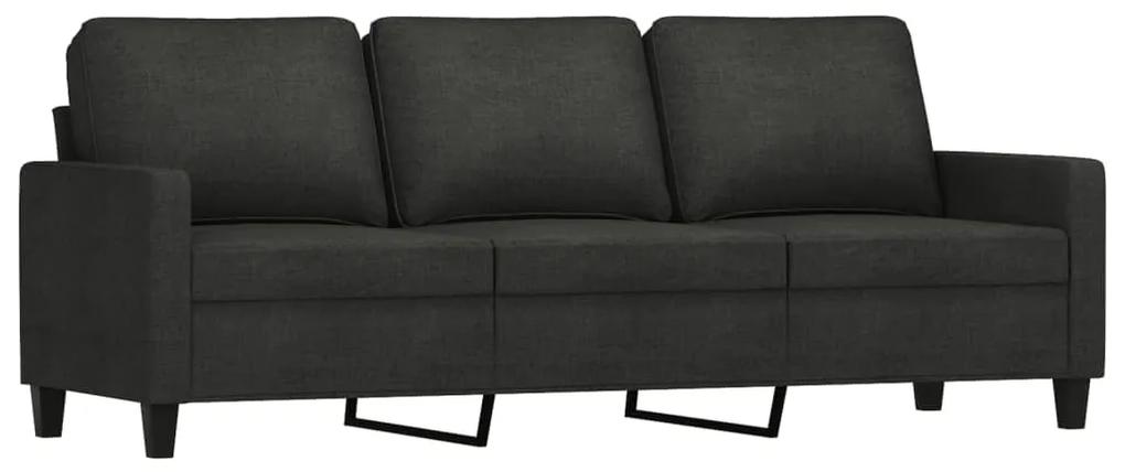 Set de canapele cu perne, 4 piese, negru, textil