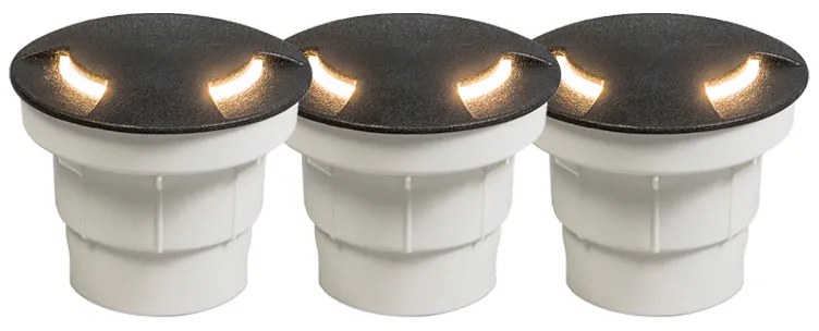 Set de 3 spoturi de sol pentru exterior negru incluzând LED IP67 - Ceci 2