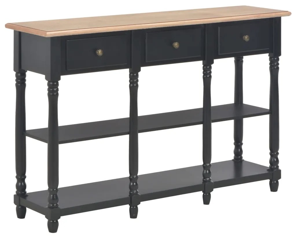 vidaXL Măsuță consolă, negru, 110x30x76 cm, lemn prelucrat