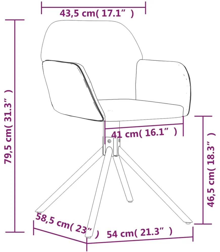 Scaune rotative de bucatarie, 2 buc., gri deschis, catifea 2, Gri deschis