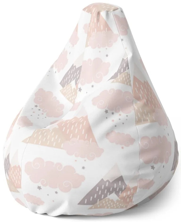 Sac de șezut Pear piramide pentru copii - pentru copii, bej / alb