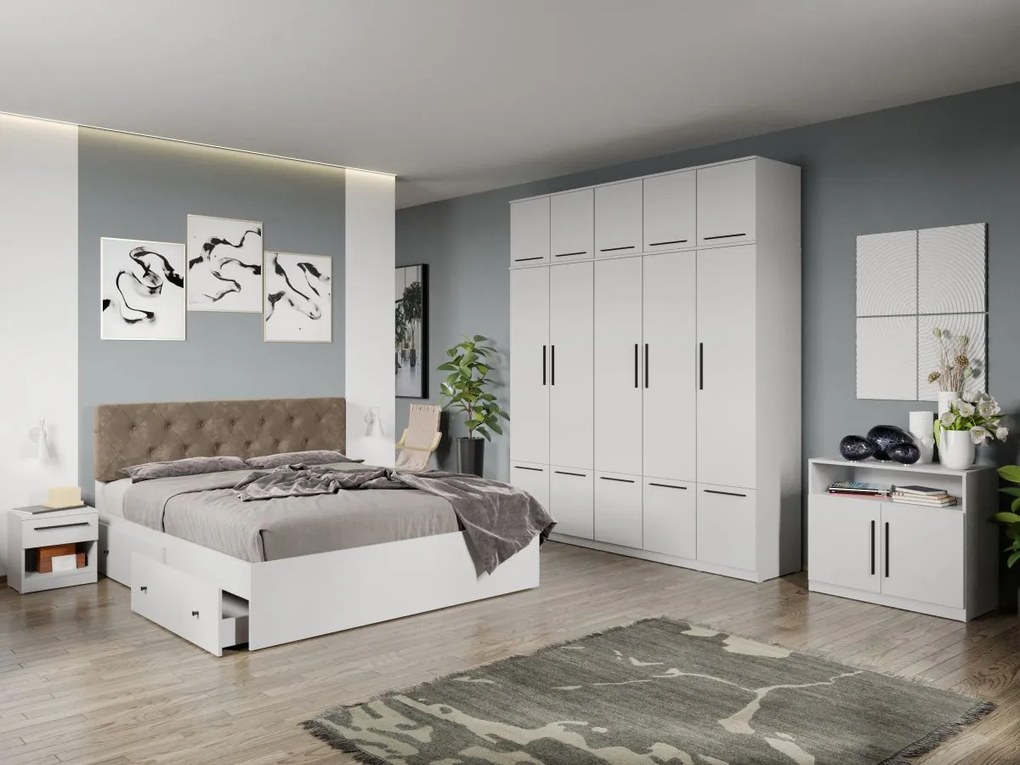 Set mobila dormitor complet Alb Levi C25