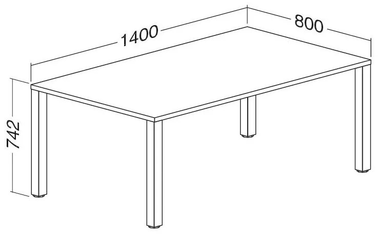 Masa ProOffice B 140 x 80 cm, alba