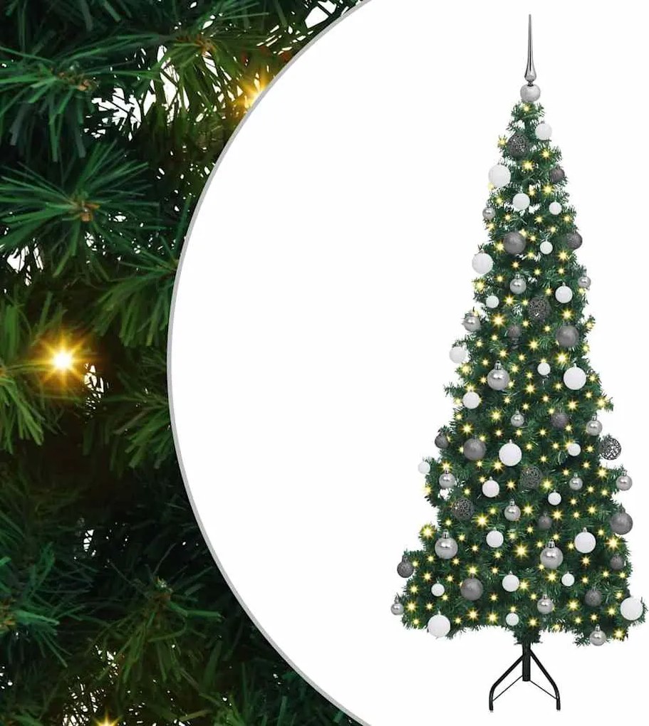 vidaXL Pom de Crăciun Artificial pentru Colț Verde 180 cm PVC și Metal