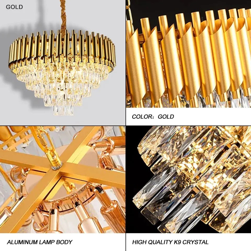 Candelabru Cristal, Raven 30cm Gold