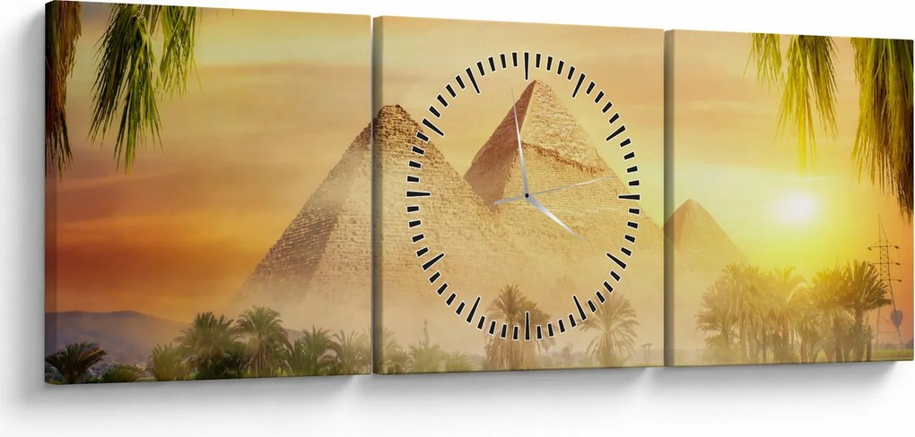 Tablou - Piramide (cu ceas) (90x30 cm)