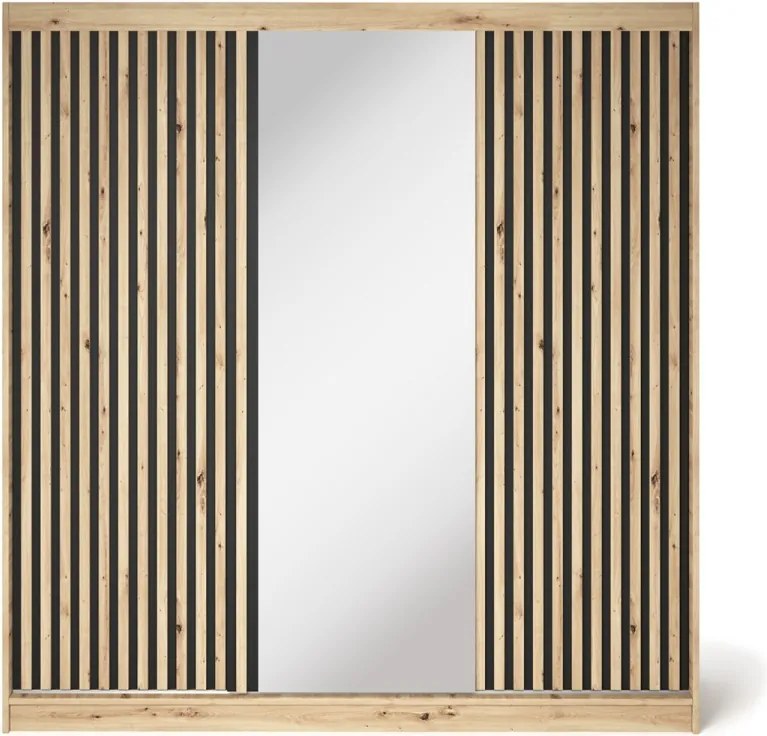 Dulap cu uși glisante Emerio III, 180x60x204 cm – Stejar Artisan