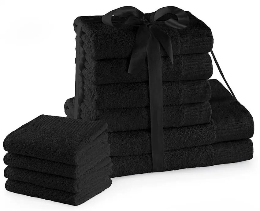 Prosoape de baie negre 10 buc. din bumbac din frotir Amari – Restilo