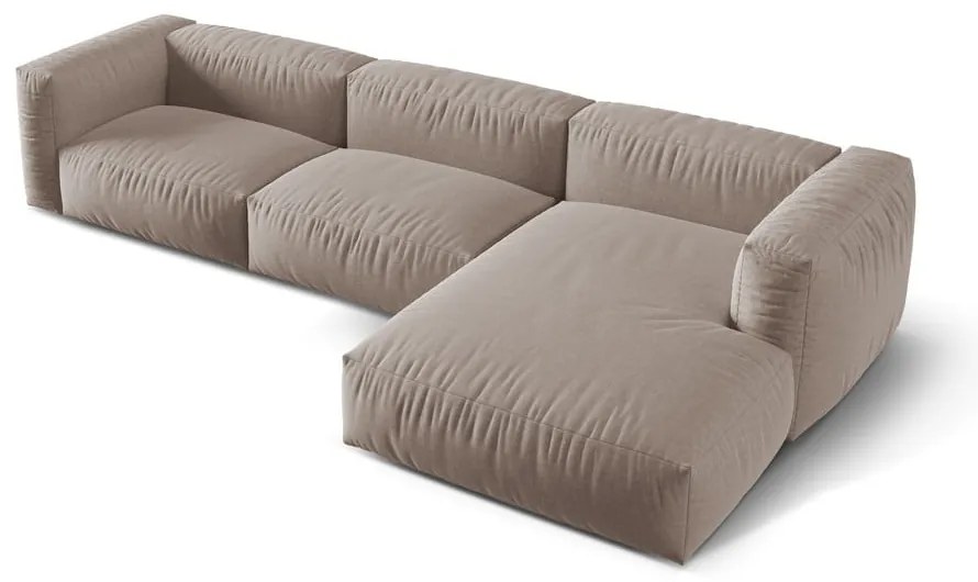 Colțar modular bej (cu colț pe partea dreaptă) Martina – Micadoni Home