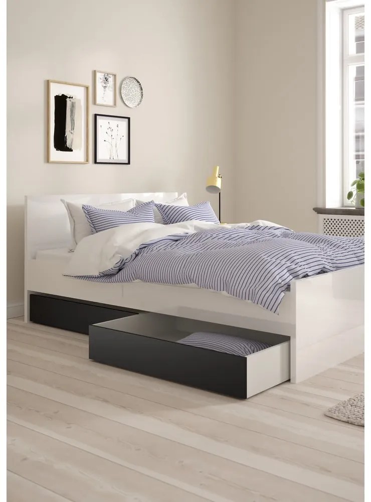 Sertare sub pat negre 2 buc. 90x190/140x190 cm Naia – Tvilum