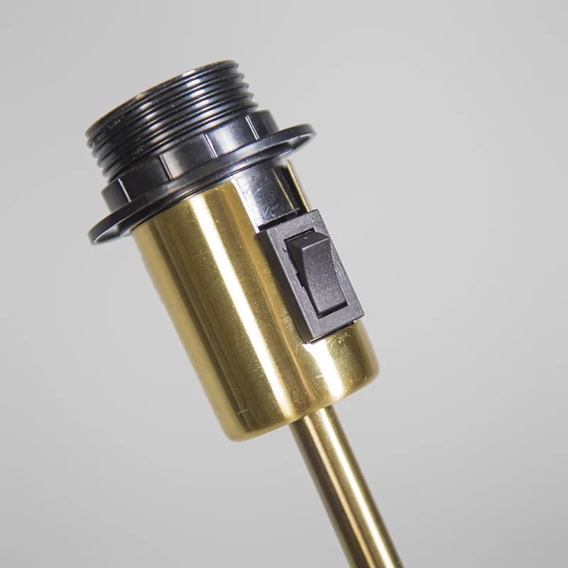 Lampă de podea auriu/alamă cu abajur negru 45 cm reglabil - Parte