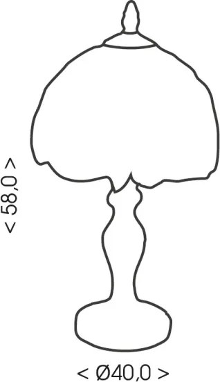 Brilagi - Lampă de masă în stil Tiffany cu vitralii MIRABELLA 2xE27/60W/230V