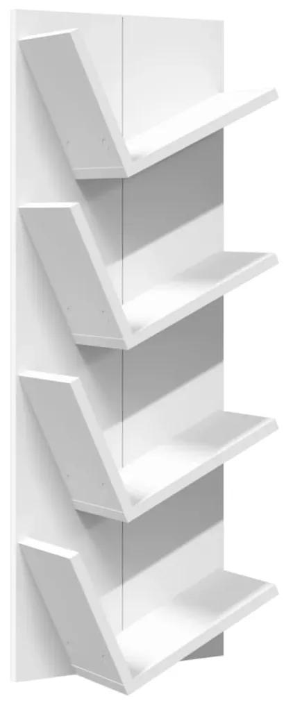 840716 vidaXL Bibliotecă de perete cu 4 niveluri, alb, 33x16x90 cm