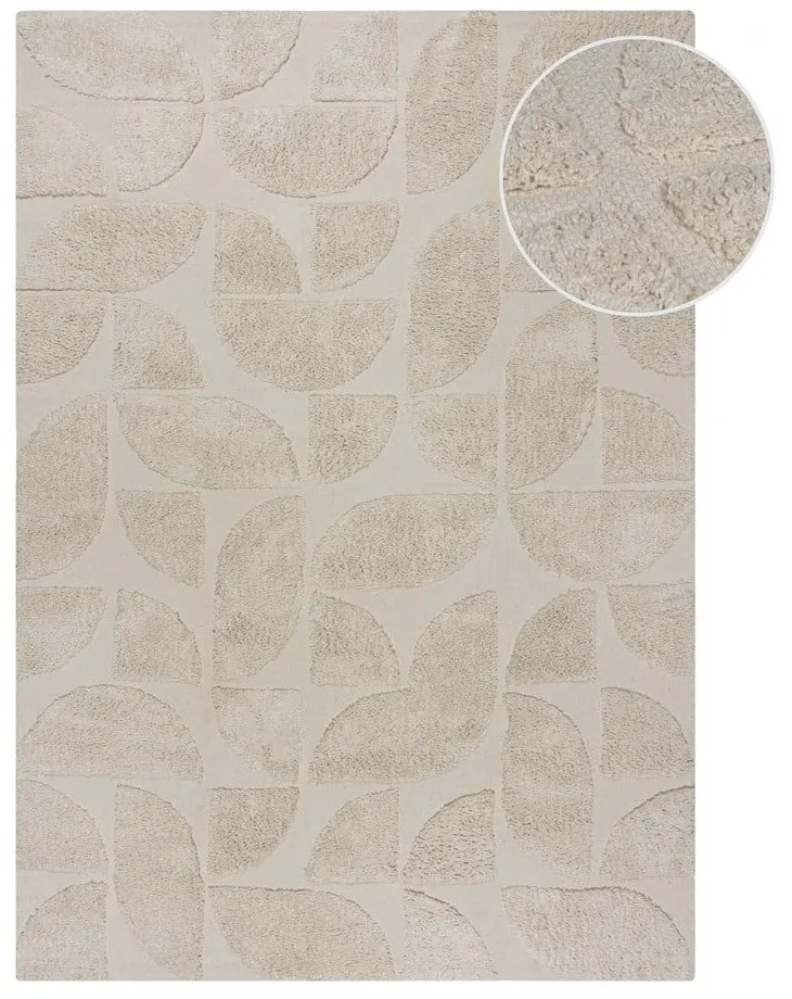 Covor crem țesut manual din bumbac 80x150 cm Ada Arch Geo – Flair Rugs