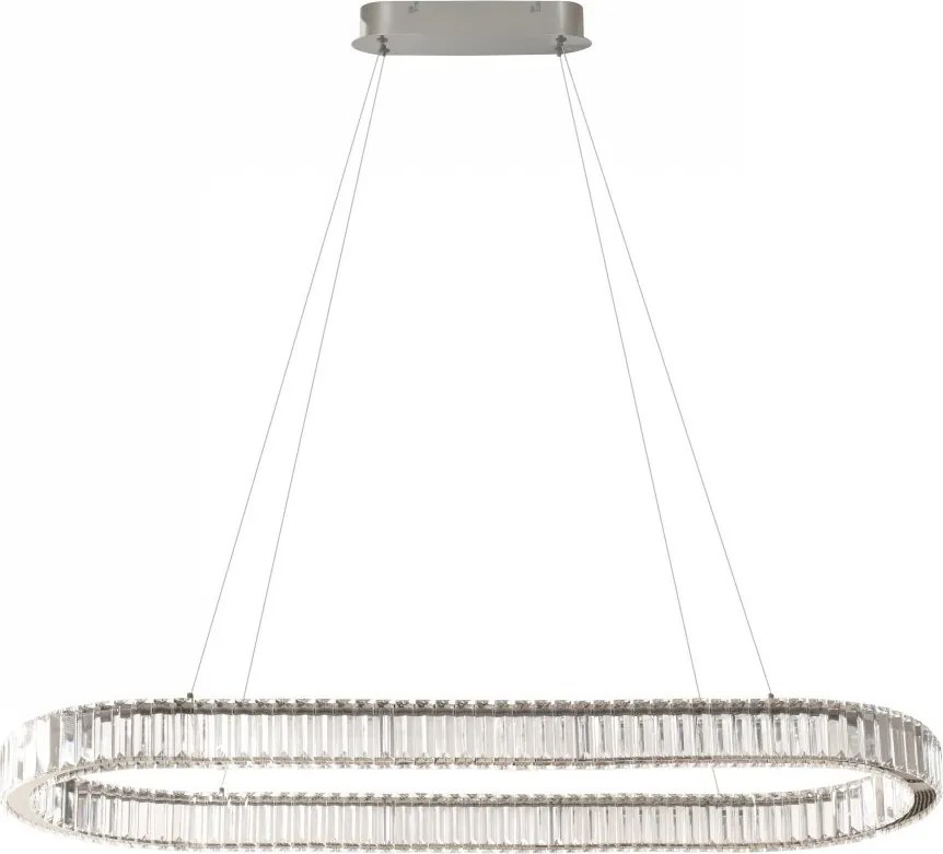 Lustra LED ovala cu telecomanda SPARK crom 120 CCT DIMM