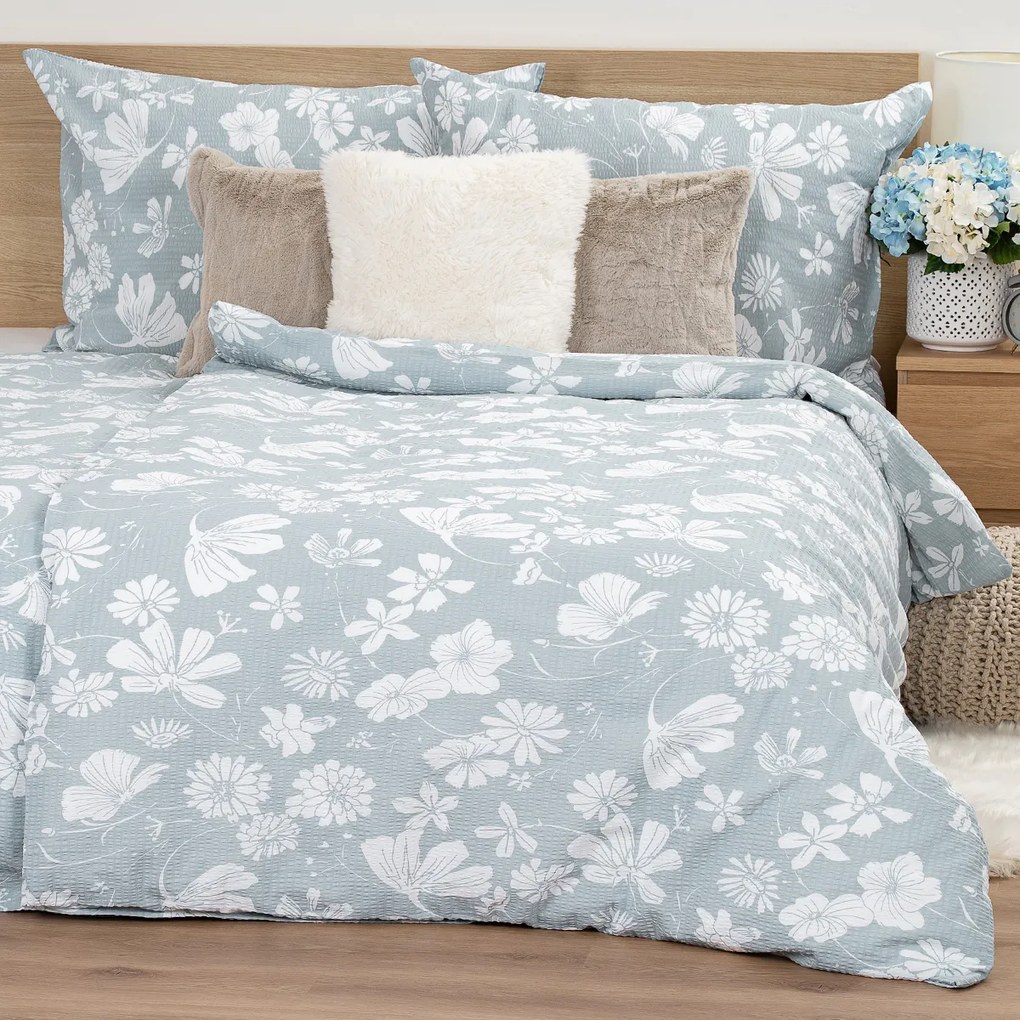 Lenjerie pat 4Home Gentle Green bumbac creponat, 140 x 200 cm, 70 x 90 cm