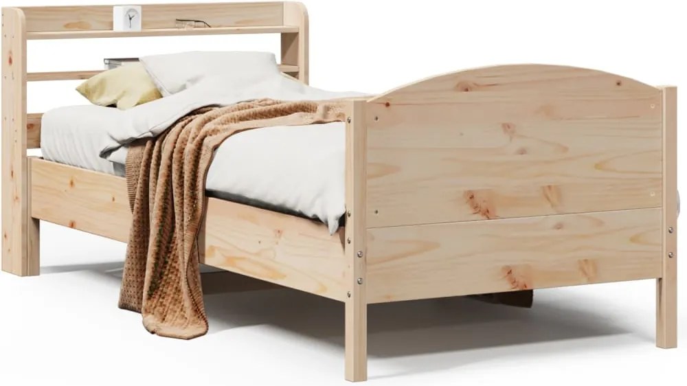 vidaXL Cadru pat fără saltea, 100x200 cm, lemn masiv pin