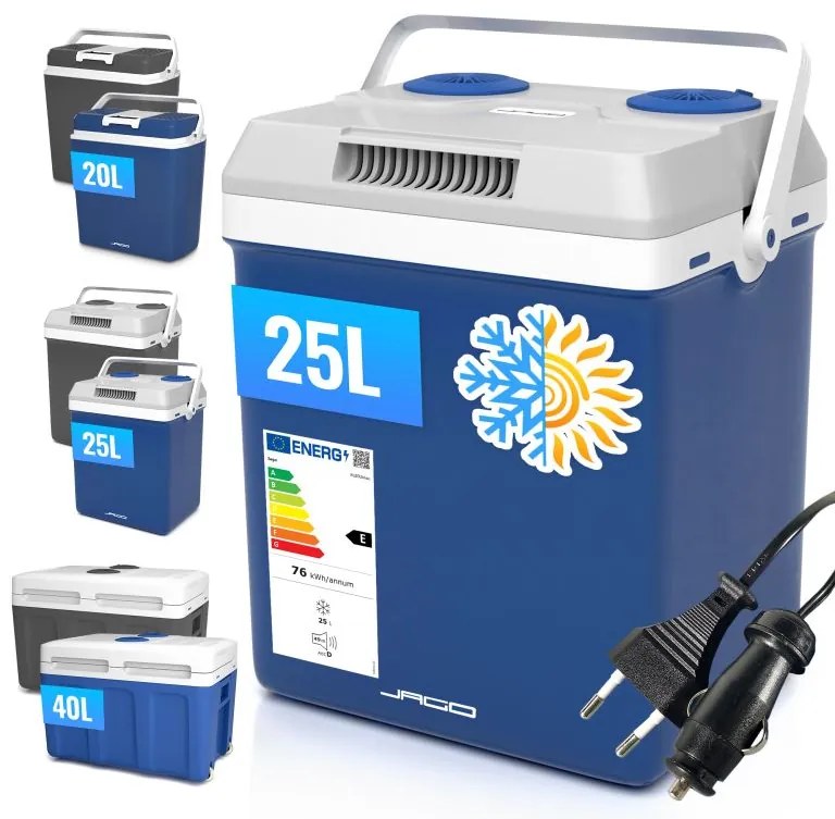 Jago Ladă frigorifică electrică 2 în 1, 25 l, albastru
