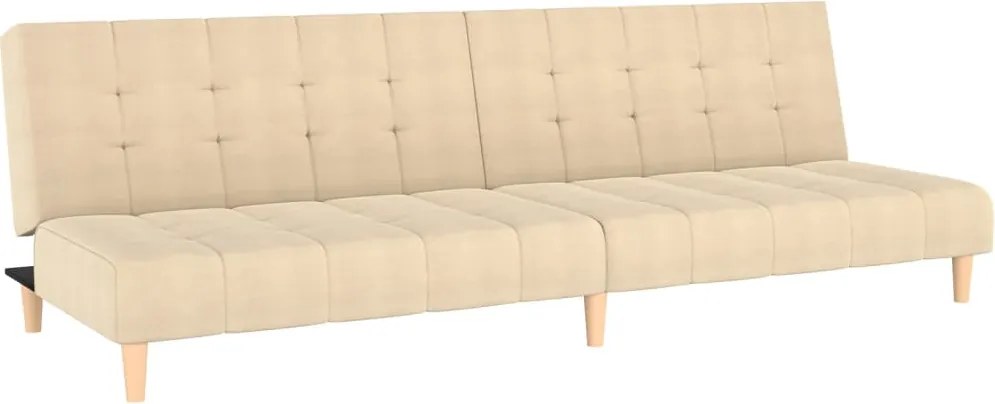 vidaXL Canapea extensibilă cu 2 locuri, crem, material textil