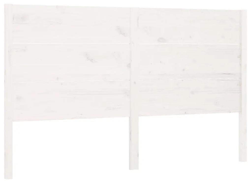 818711 vidaXL Tăblie de pat, alb, 126x4x100 cm, lemn masiv de pin