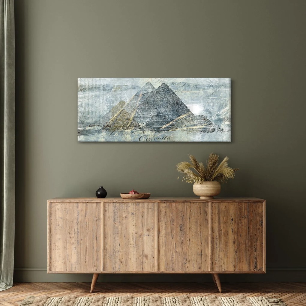 Tablou - Piramide în filtru albastru (120x50 cm)