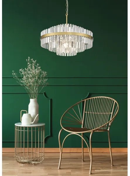 Lustră pe lanț Zuma Line P0567-12A-2GAC CONSTANTINOPLE 12xG9/28W/230V auriu