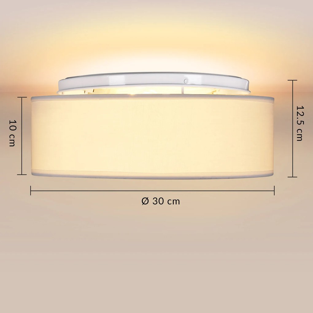 Deuba Plafoniera Ø30cm - alb