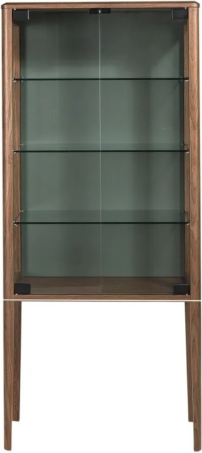 Vitrina design LUX cu iluminat Glass and Walnut