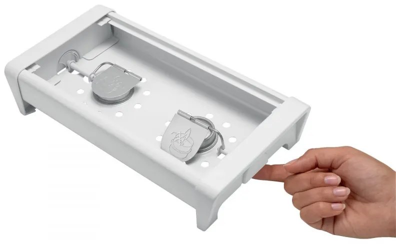 Tava servire la cald Brabantia 646996, 2 incalzitoare, Grill din aluminiu, Manere reci, Alb/Negru