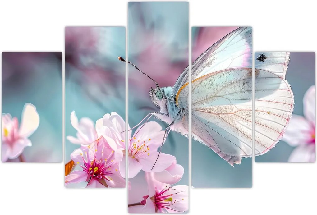 Tablou - Fluture pe un cireș (150x105 cm)