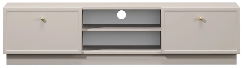 Comodă TV Lorini 150 cm cu sertare - culoare cașmir / mânere aurii
