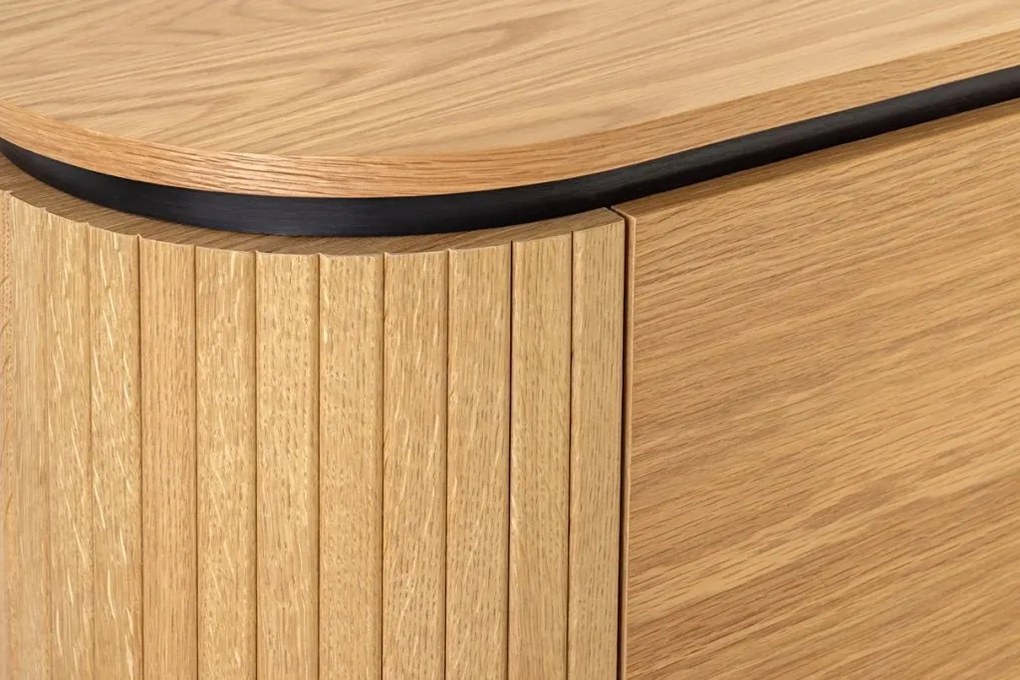 Vitrina cu furnir de stejar ATELIER 140cm