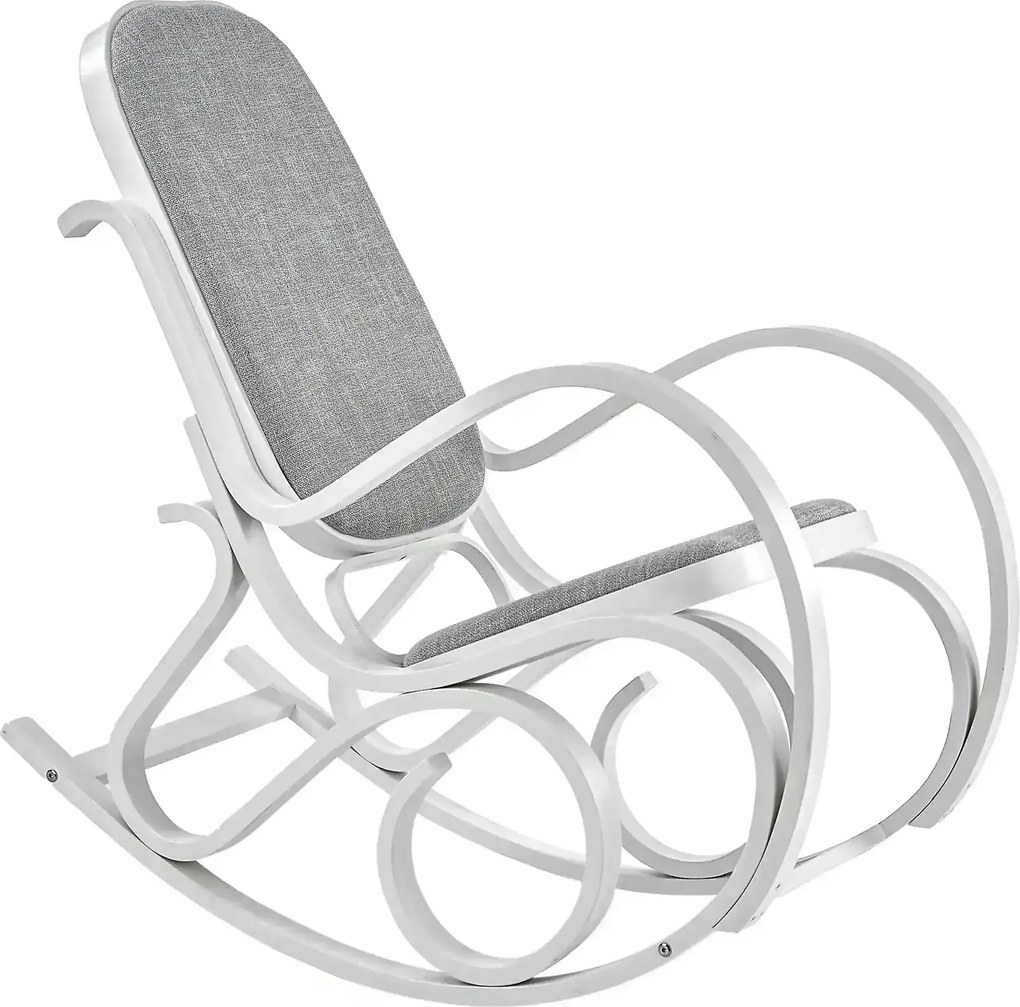 Balansoar MAX BIS PLUS, lemn curbat/stofa clasica gri/alb, 52x90x95 cm