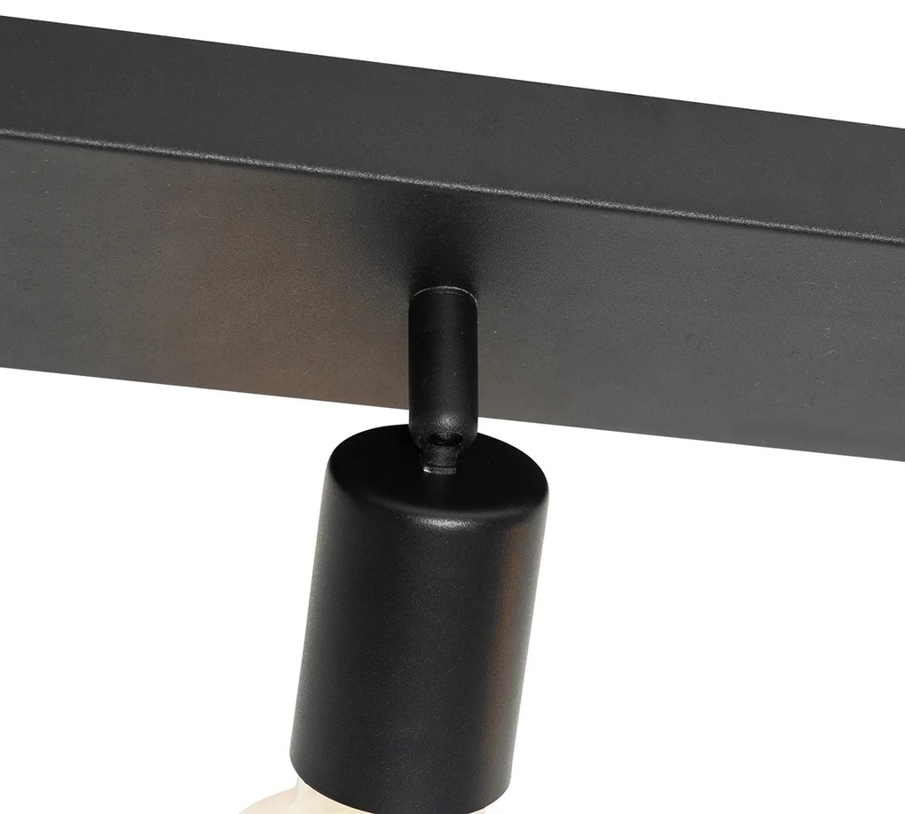 Spotlight modern negru dreptunghiular cu 3 lumini - Facil