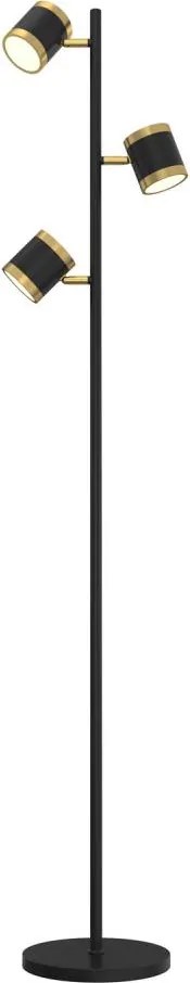 Wofi 3003-304S - Lampă de podea LED reglabilă TOULOUSE, 3xLED/7W/230V, negru/auriu