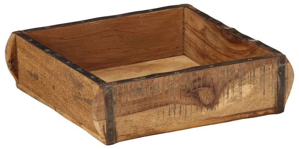 vidaXL Tavă cu depozitare Maro 31 x 29 x 10 cm Lemn recuperat masiv