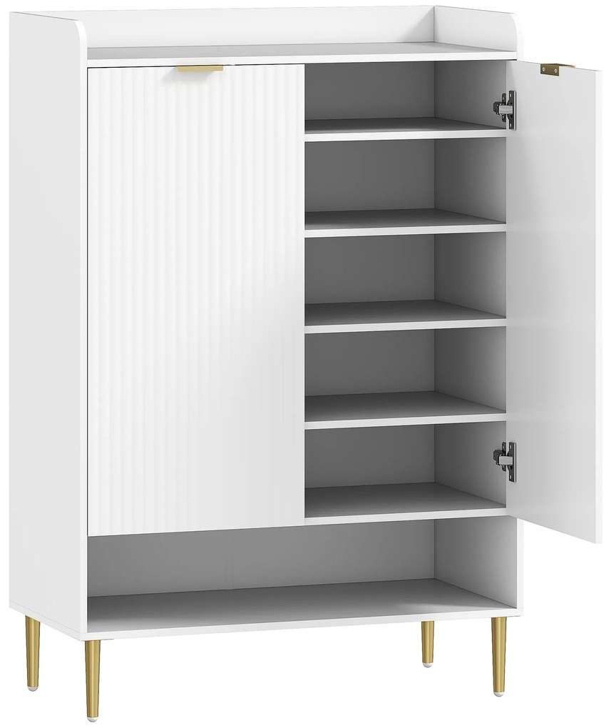 HOMCOM Scarpiera Salvaspazio pentru 24 de Perechi de Încălțăminte cu 3 Rafturi Detașabile și Raft Inferior | Aosom Romania