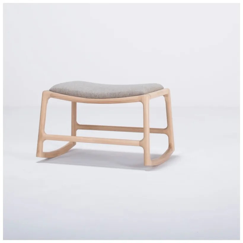 Scaun/taburet cu construcție din lemn de stejar Gazzda Dedo, albastru - gri