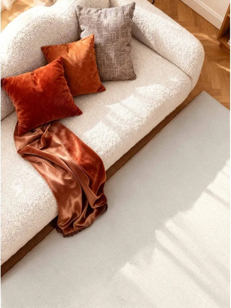 Covor crem țesut manual din lână 200x290 cm Puristic Knots – Elle Decoration