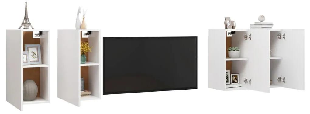 Comode TV, 4 buc., alb, 30,5x30x60 cm, PAL 4, Alb, 30.5 x 30 x 60 cm