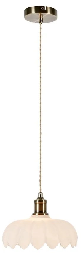 Lustră albă/alămie cu abajur din sticlă ø 25,5 cm Kurage – Markslöjd