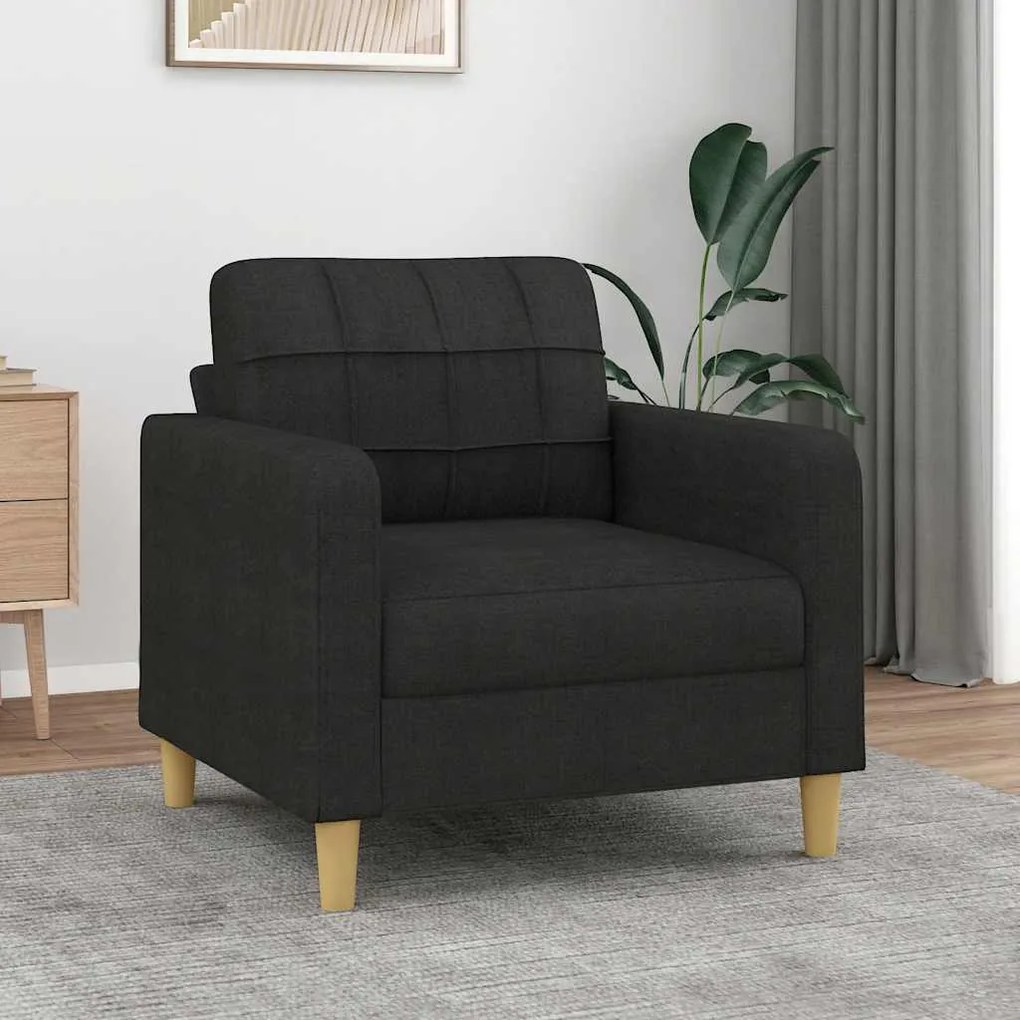 359079 vidaXL Fotoliu canapea, negru, 60 cm, material textil