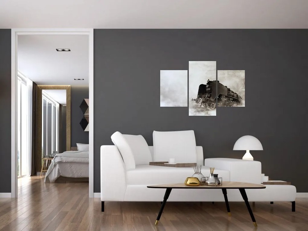 Tablou - Tren în ceață (90x60 cm)