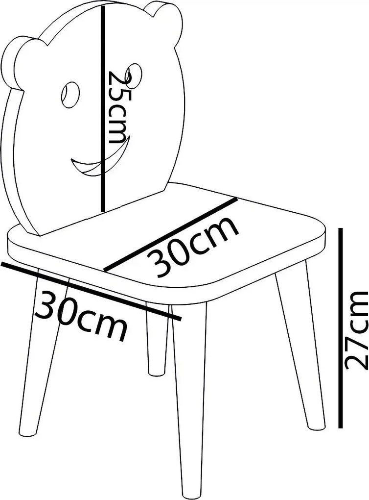 Resigilat:Set masa+ 2 scaune pentru copii Bambi Homs alb