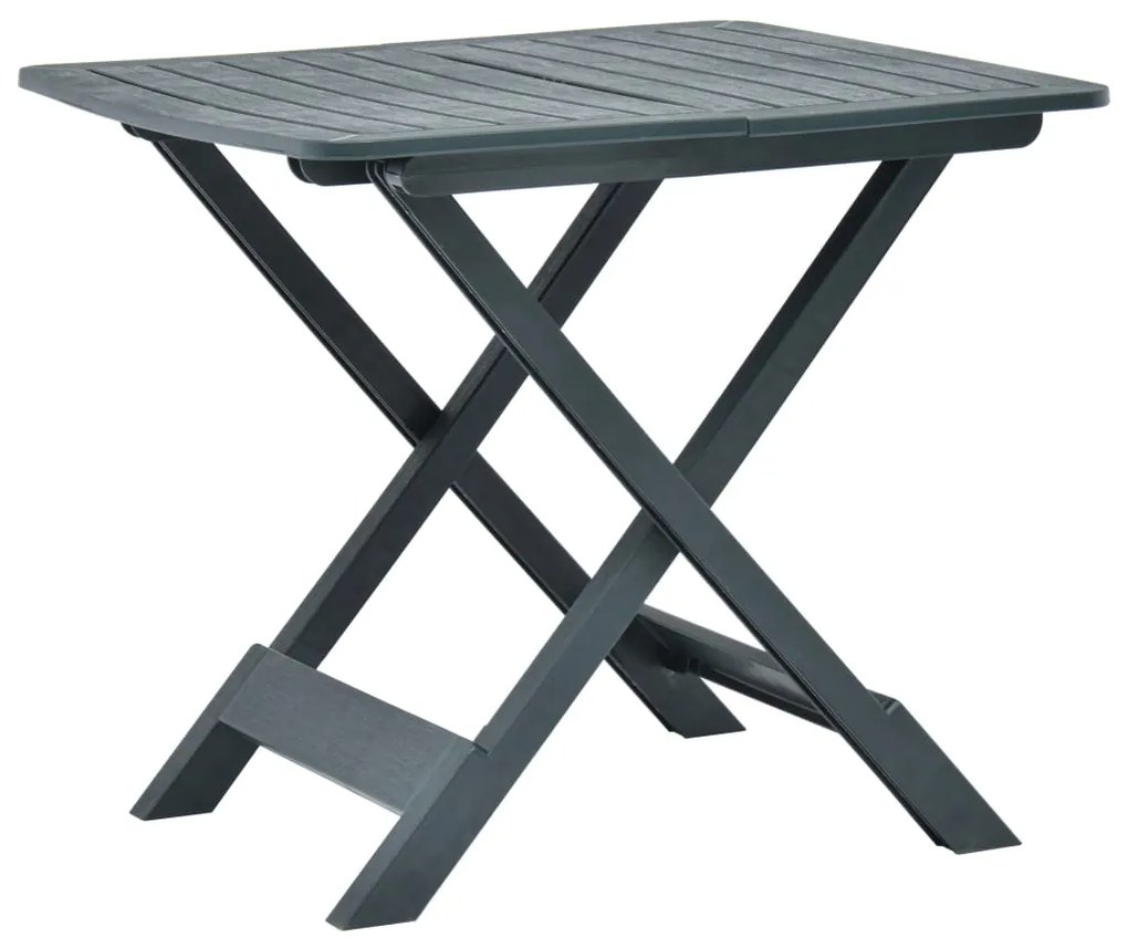 vidaXL Masă de grădină pliabilă, verde, 79 x 72 x 70 cm, plastic