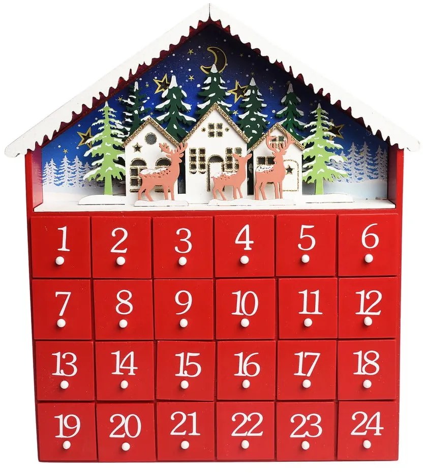 Calendar Advent Red House LED – Rex London