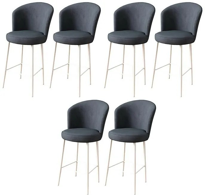 Set de scaune de bar Fora Anthracite și Alb, 6buc., 6 buc.