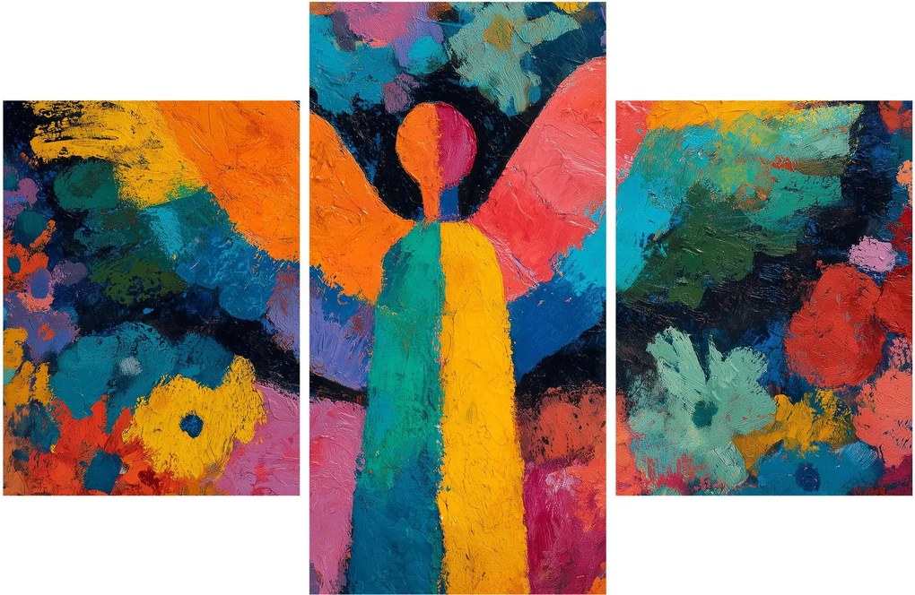 Tablou - Înger abstract cu flori (90x60 cm)